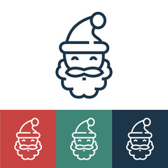 Linear vector icon with santa claus