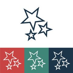 Linear vector icon with shooting stars