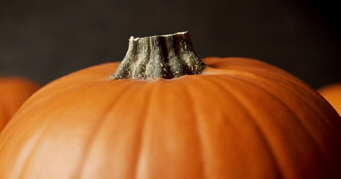 beautiful orange pumpkin on a dark background