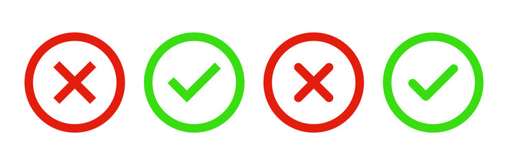 cross and checkmark icons, true and false icon 