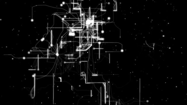 電気回路・ネットワークを表現したコンピューターグラフィック