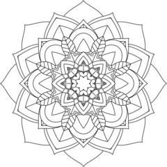 Easy Mandala coloring book simple and basic for beginners, seniors and children. Set of Mehndi flower pattern for Henna drawing and tattoo. Decoration in ethnic oriental, Indian style.