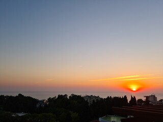 Fototapeta premium sunset in the city