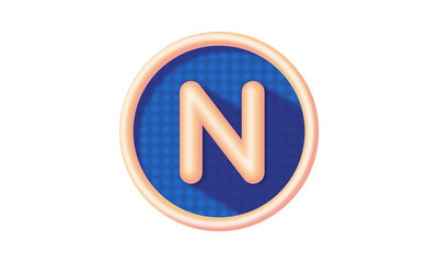 A to Z Alphabet Characters Icon Set design as dotted plastic glance badge