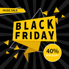Black Friday sale banner. Vector illustration
