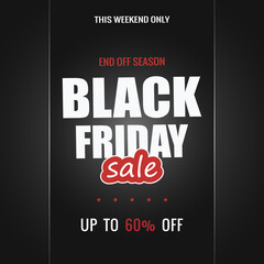 Black Friday sale banner. Vector illustration