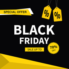 Black Friday sale banner. Vector illustration