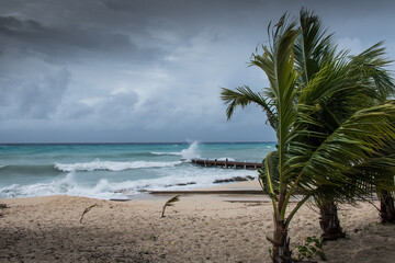 Hurricane Delta tearing up the coastline of Grand Cayman