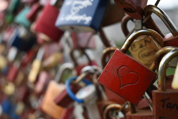 love promise padlock on the bridge