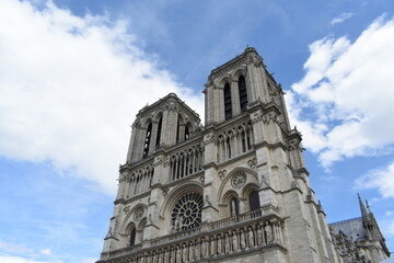 view of the front of the cathedral of notre dame