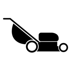 Lawn mower icon, logo isolated on white background