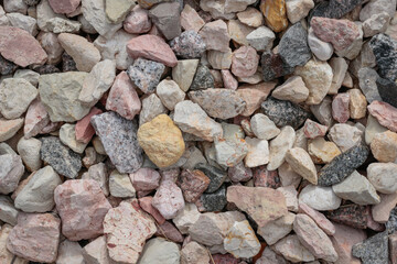 Close-up of crushed gravel as background or texture.