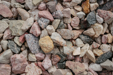 Close-up of crushed gravel as background or texture.