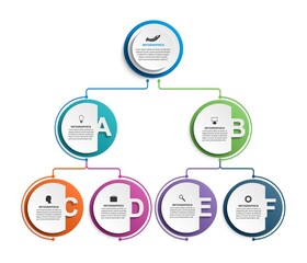 Infographic design organization chart template.