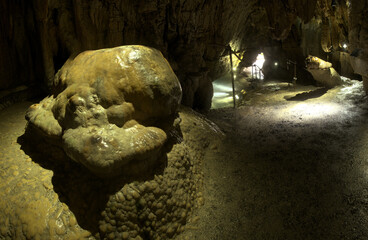 Domed "turtle" formation in the Höllgrotten cave of Baar in Switzerland