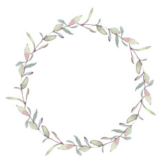 Round frame with hand drawn floral ornaments