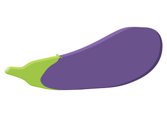 Berenjena morada en fondo blanco.