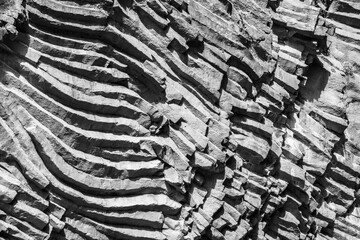 Basalt rocks and pristine water of Alcantara gorges in Sicily, Italy