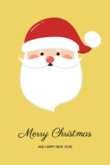 Fototapeta na wymiar Christmas card with Santa Claus and wishes. Vector