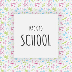 Fototapeta na wymiar Back to School. Background with hand drawn icons. Vector