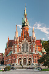 Cracow neo-gothic cathedral in the afternoon light.