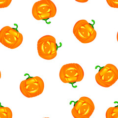 Halloween pumpkin seamless pattern vector illustration. Background pumpkin for design. Halloween symbol.