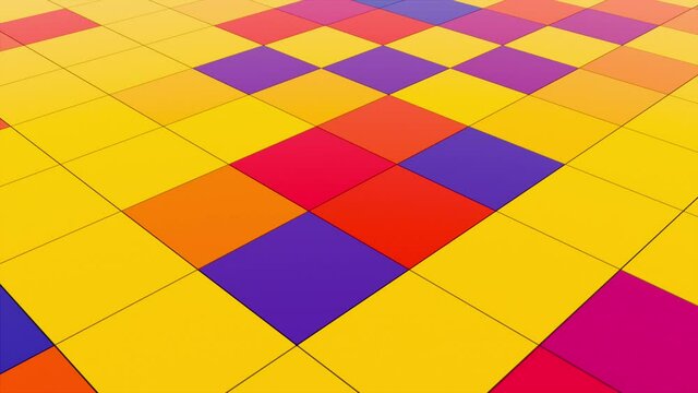 Abstract background with disco floor. Technology colorful backdrop. 3d rendering