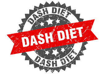 dash diet stamp. grunge round sign with ribbon