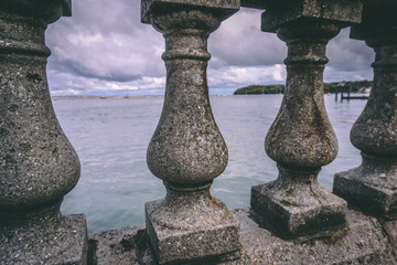 stone columns by the sea