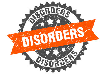 disorders stamp. grunge round sign with ribbon