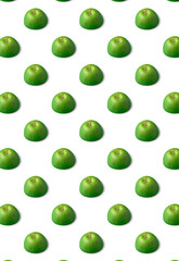 Fruit seamless pattern made of ripe green apples