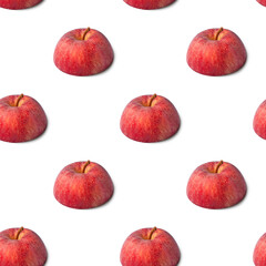 Fruit seamless pattern made of ripe red apples