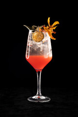 Cocktail on black background menu layout restaurant bar vodka wiskey tonic