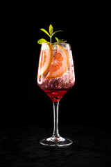 Cocktail on black background menu layout restaurant bar vodka wiskey tonic