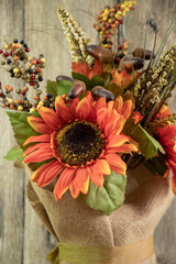 Different kind of sunflowers, close-up photography