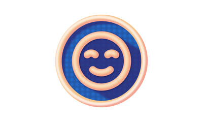 Emoji Smiley Icon Set design as dotted plastic glance badge