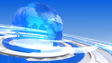 World News Studio Background for news report and breaking news, 3d illustration	