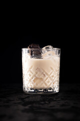 Cocktail on black background menu layout restaurant bar vodka wiskey tonic