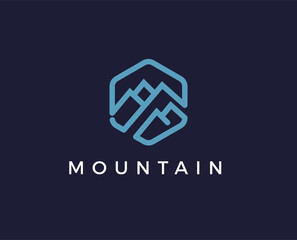 minimal mountain logo template - vector illustration