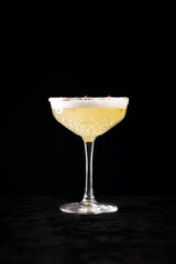 Cocktail on black background menu layout restaurant bar vodka wiskey tonic