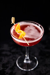 Cocktail on black background menu layout restaurant bar vodka wiskey tonic