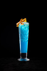Cocktail on black background menu layout restaurant bar vodka wiskey tonic