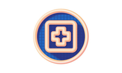 Health Care Medical Icon Set design as dotted plastic glance badge