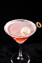 Cocktail on black background menu layout restaurant bar vodka wiskey tonic
