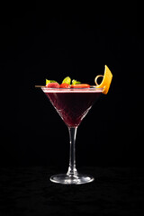 Cocktail on black background menu layout restaurant bar vodka wiskey tonic