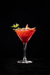 Cocktail on black background menu layout restaurant bar vodka wiskey tonic