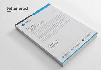 Blue and White Letterhead