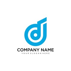Clean and stylish logo forming the letter D with business card templates.