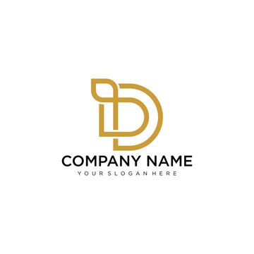 Clean and stylish logo forming the letter D with business card templates.