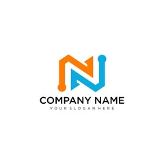 Letter N Icon Vector Logo Template Illustration Design.